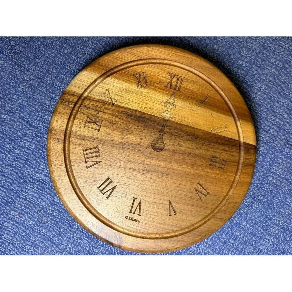Disney Cinderella Toscana Acacia Cheese Board Hidden Tool Set Clock Charcuterie